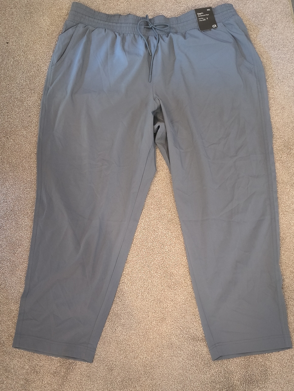NWT Women's GAP Runaround Pants Drawstring Joggers-Slate Gray-Blue XXL